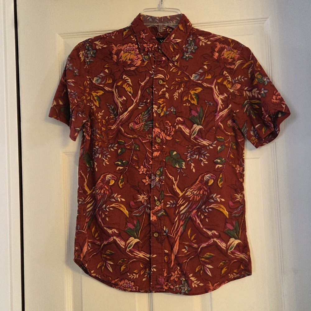 American Eagle Outfitters Red Floral Men's Shirt